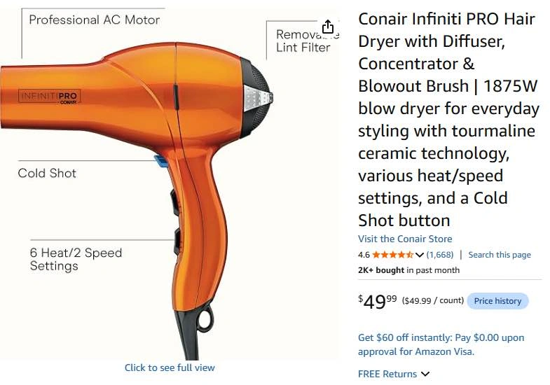 Conair Infiniti PRO Hair Dryer - photo 2
