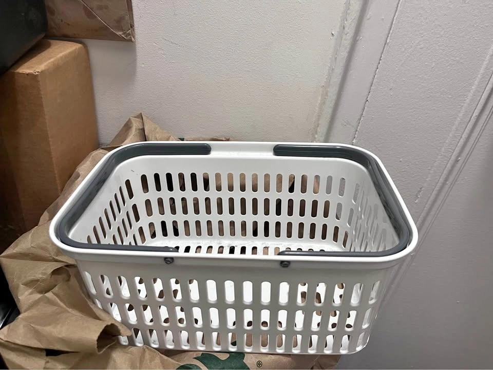 White Plastic Storage Basket