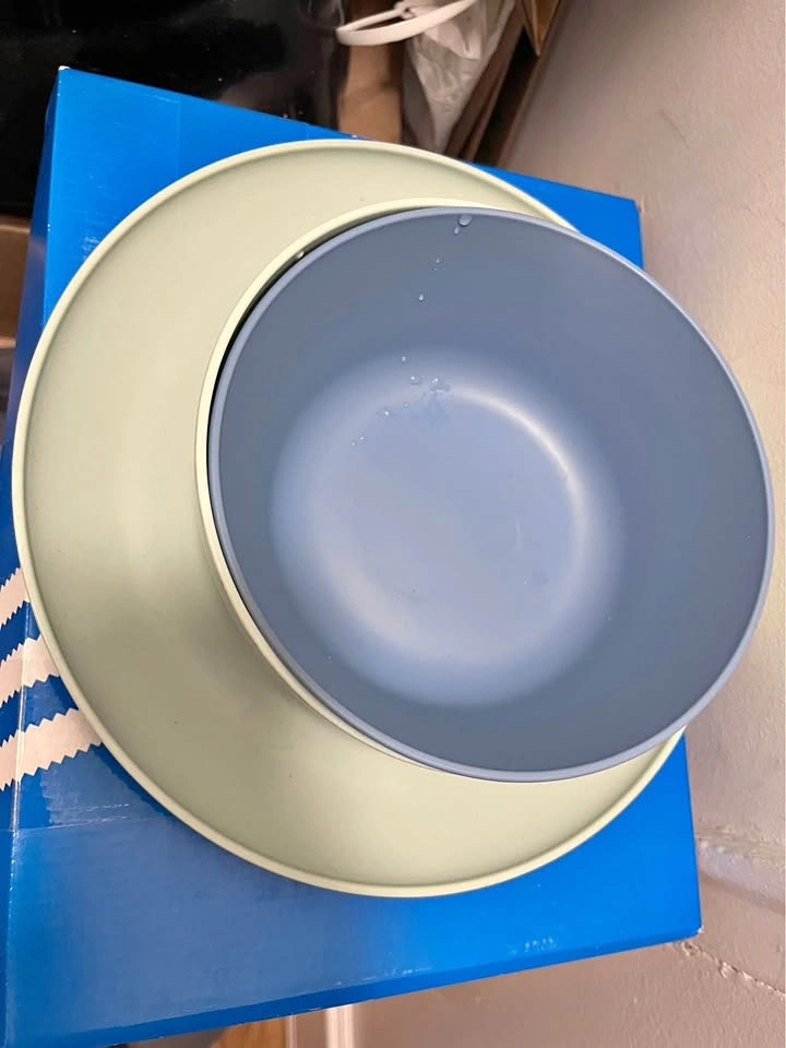 Blue and Green Plastic Bowl and Plate Set $1 each