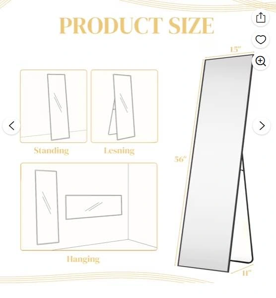 Full Length Standing Mirror - photo 2