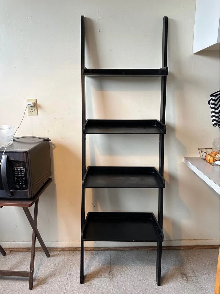 Modern Black 4-Tier Ladder Bookshelf - photo 2