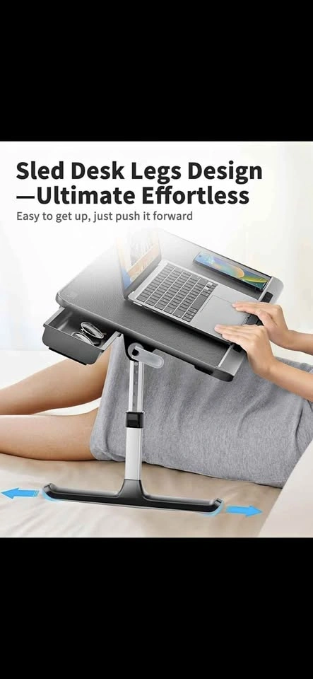 Adjustable Laptop Bed Tray with Sled Legs