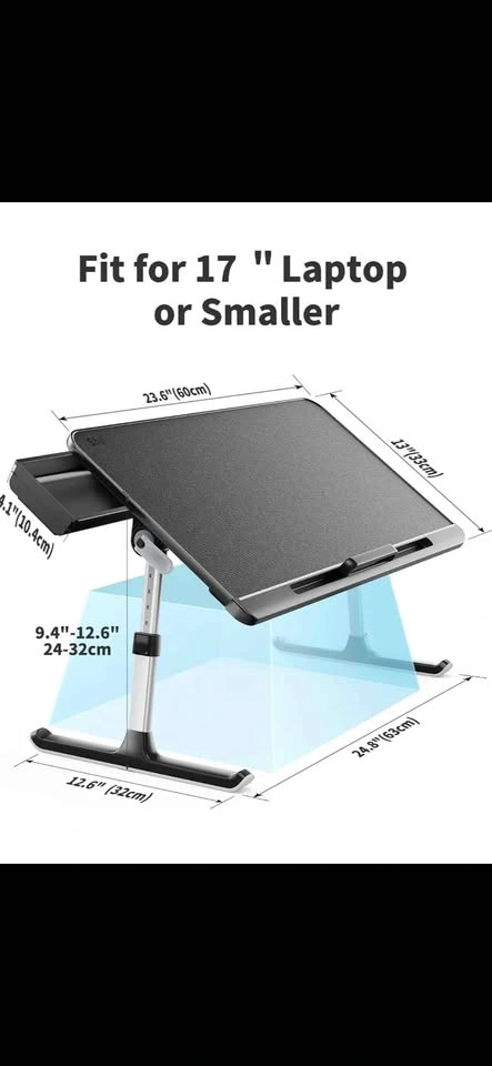 Adjustable Laptop Bed Tray with Sled Legs - photo 3