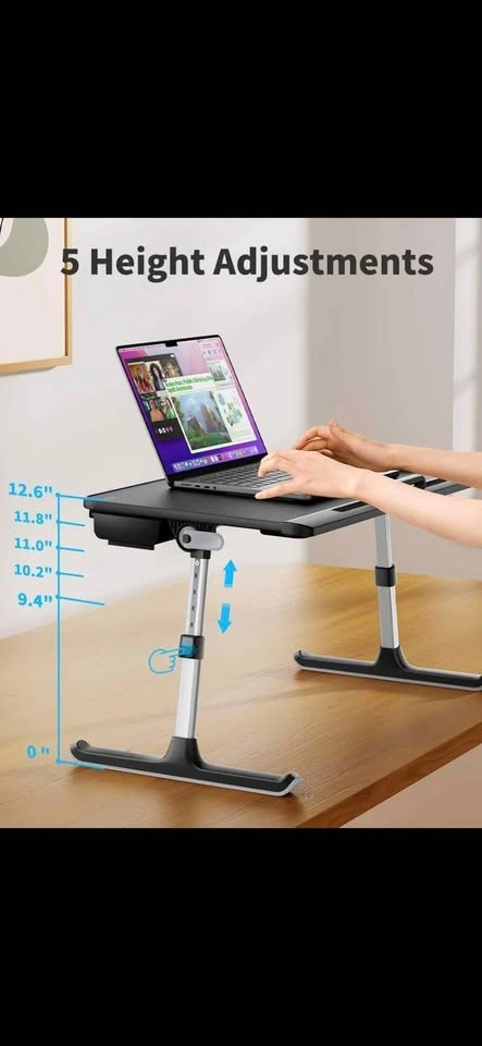 Adjustable Laptop Bed Tray with Sled Legs - photo 5