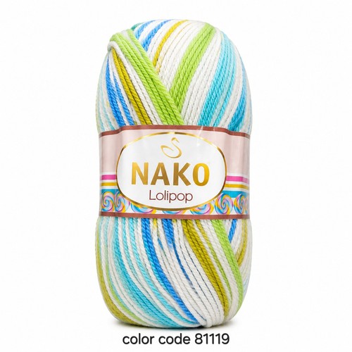 Nako Lolipop Self Striping Baby Yarn  2x 100g - photo 4