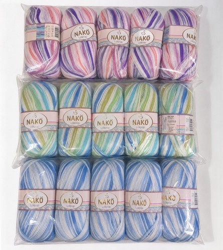 Nako Lolipop Self Striping Baby Yarn  2x 100g - photo 5