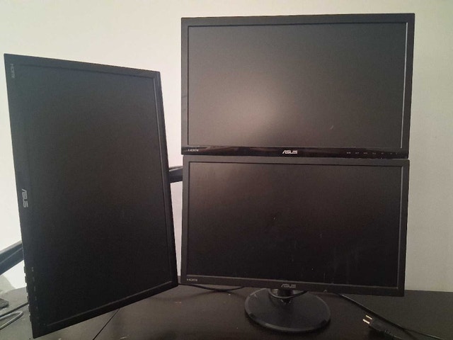 3 21.5" Asus 1080P Monitors