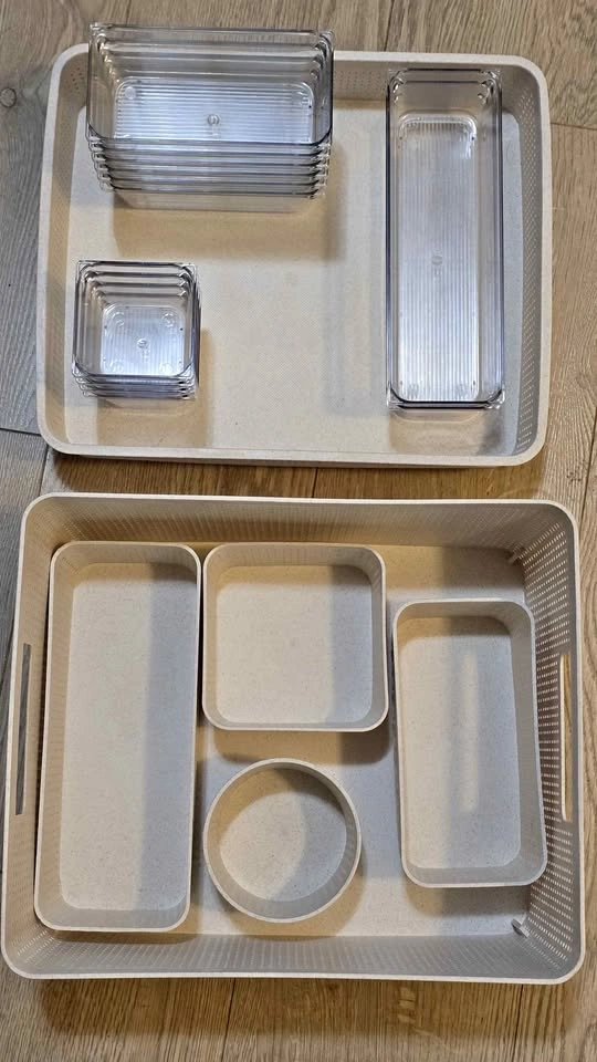 Plastic Drawer and Desk Organizer Set