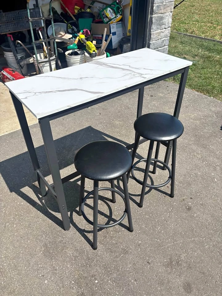 Counter Height Dining Table Set With 2 Chairs - Free Delivery