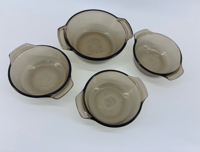 Vintage Amber Glass Casserole Dishes
