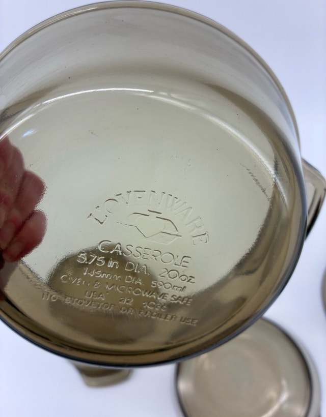 Vintage Amber Glass Casserole Dishes - photo 3