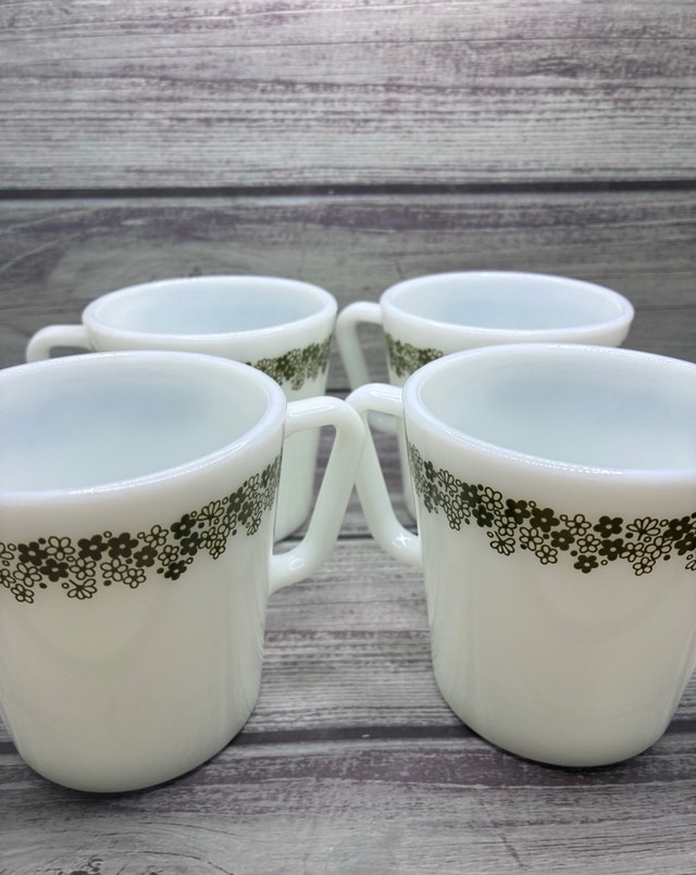 Vintage Pyrex Spring Blossom Mugs x 4