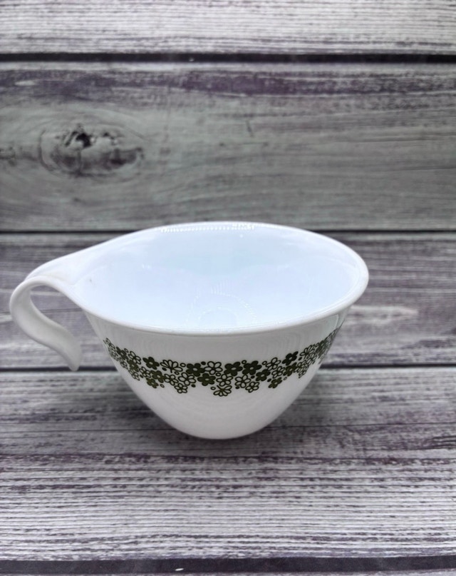 Vintage Corelle Spring Blossom Green Tea Cups - photo 3