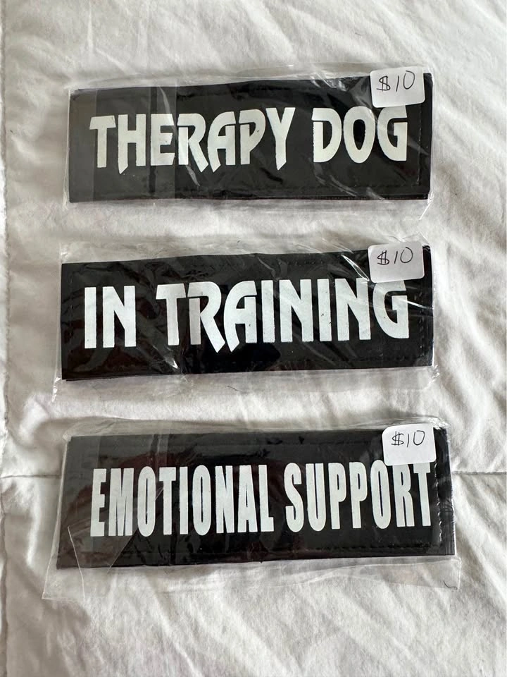 3 NEW Velcro Dog Training Badges $10ea. Or $25 for All 3