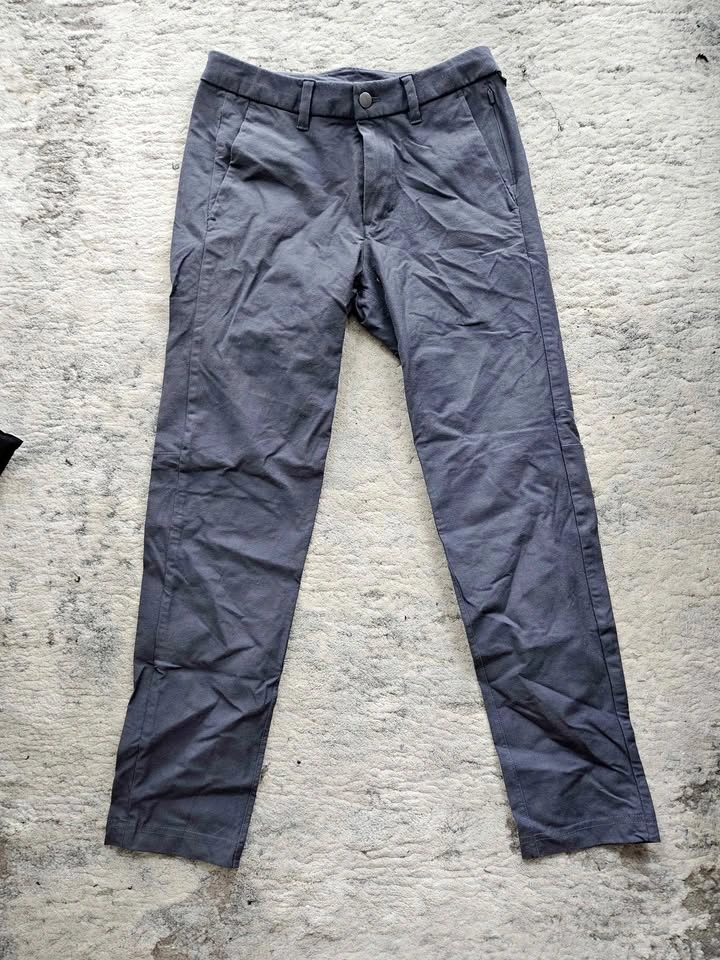 Lulu Commission Pant Linen Blue Size 28