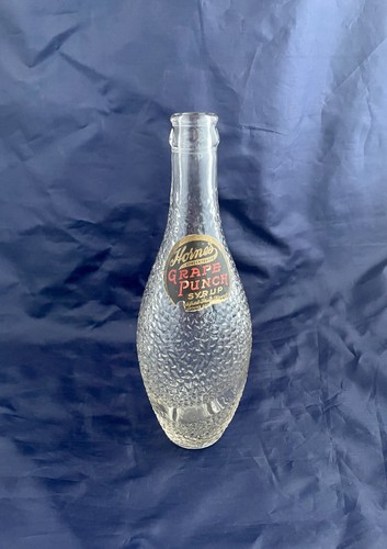 HORNE'S 1920's "Grape Punch Syrup" Bottle by Dominion Glass