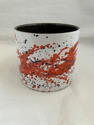 MAREI KERAMIK Mid-Century Lave Glazed "Splatter" Flower Pot - photo 2