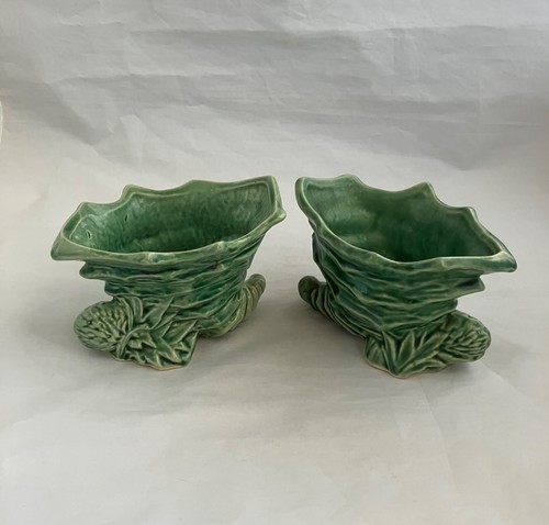 McCOY POTTERY Cornucopia & Thistle Planter Set