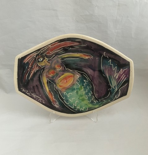 MATTHIAS OSTERMAN Signed "Mermaid" Studio Pottery Plate, Quebec