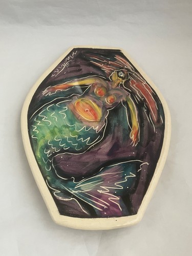 MATTHIAS OSTERMAN Signed "Mermaid" Studio Pottery Plate, Quebec - photo 2