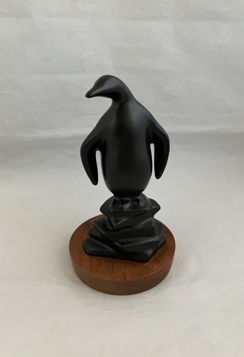 B. C. CERAMICS Walnut Mounted Penguin by Herta Gerz, Vancouver