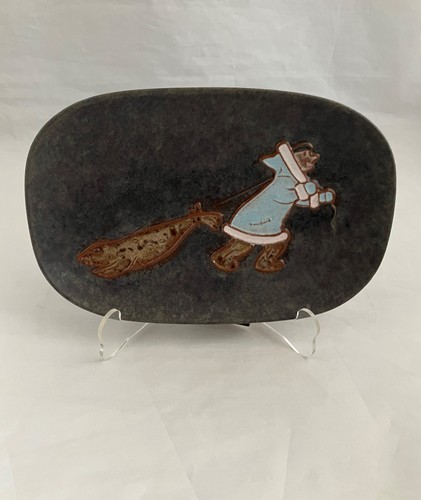 LIEBIG POTTERY Mid-Century Inuit Seal Hunter Wall Plate, Canada
