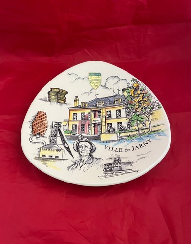 LONGWY Mid-Century "Ville de Jarny" Wall Plate, France