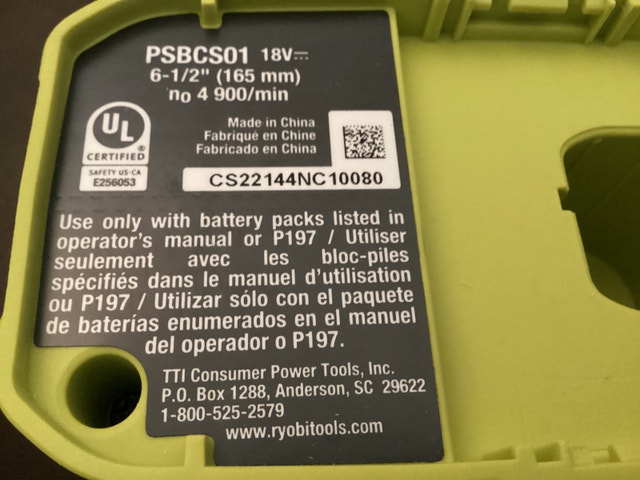 Ryobi 18v Hp Circular Saw - photo 4