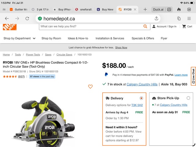 Ryobi 18v Hp Circular Saw - photo 5