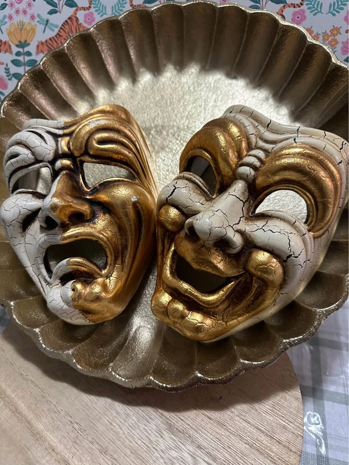 Vintage Comedy and Tragedy Theater Masks - photo 2