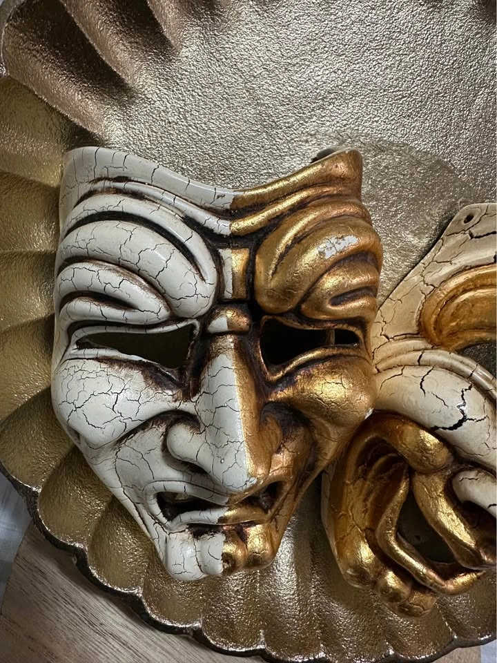 Vintage Comedy and Tragedy Theater Masks - photo 4