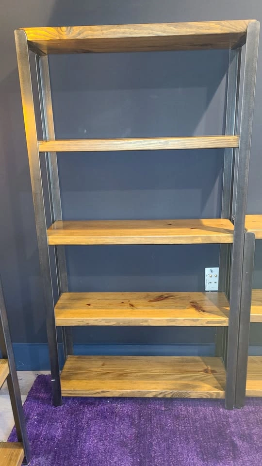 Solid Reclaimed Oak and Iron Bookshelves - photo 4