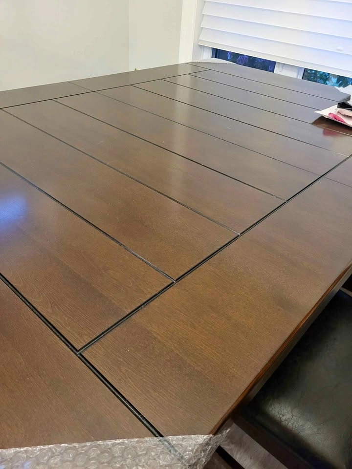 Dark Wood Dining Table and 8 Chairs