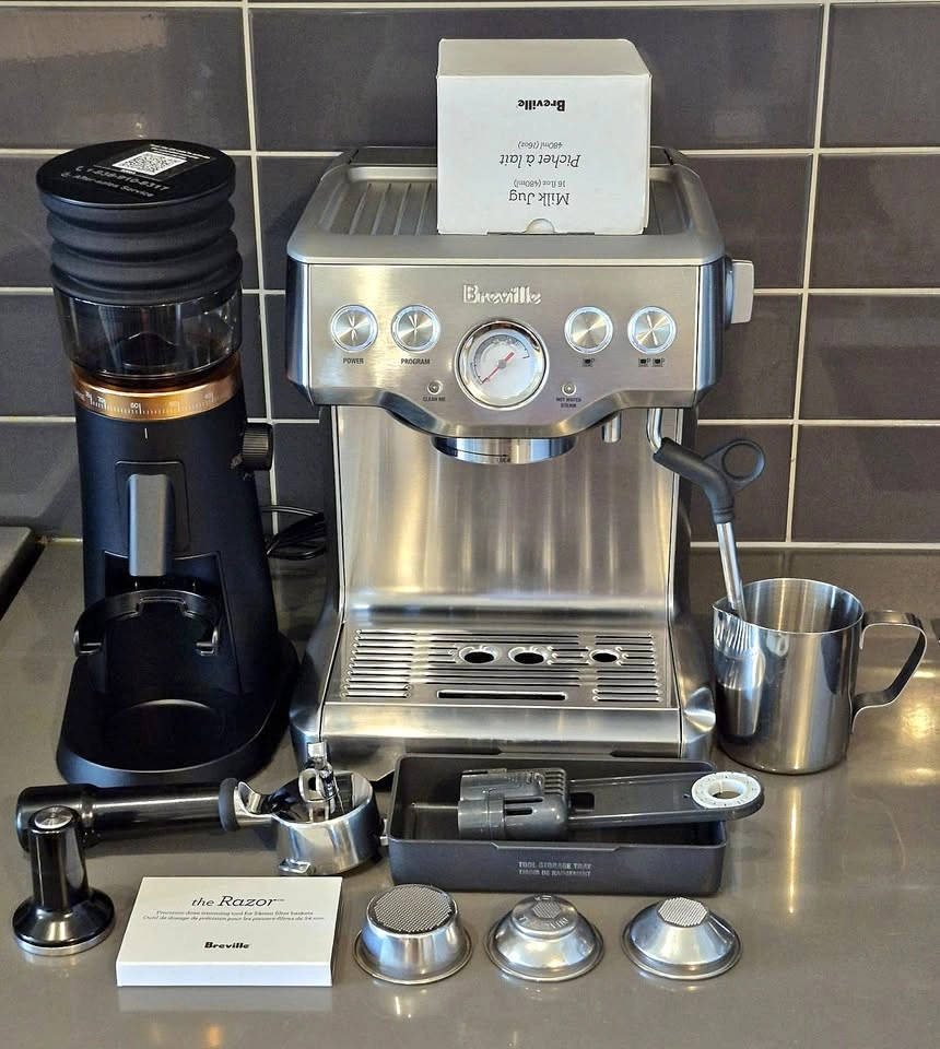 Breville Infuser Espresso Machine and Grinder Combo