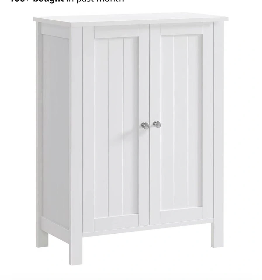 White Two-Door Bathroom Storage Cabinet - photo 2