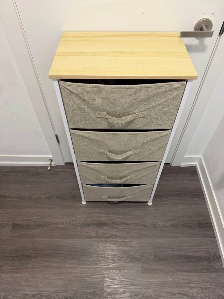 4-Drawer Fabric Storage Dresser with Wood Top - photo 2