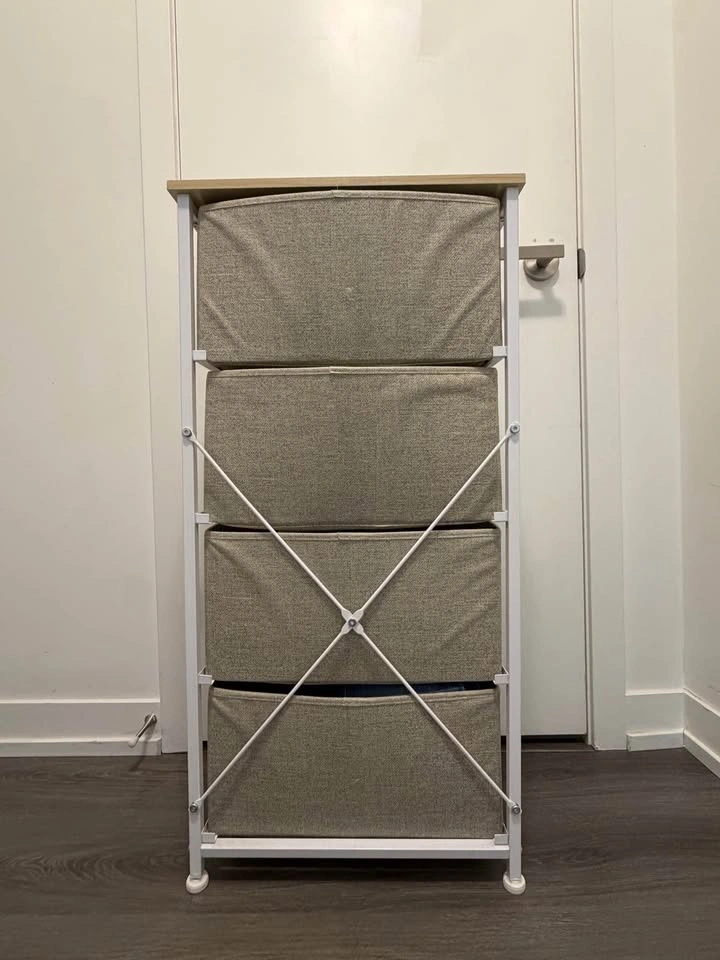 4-Drawer Fabric Storage Dresser with Wood Top - photo 4