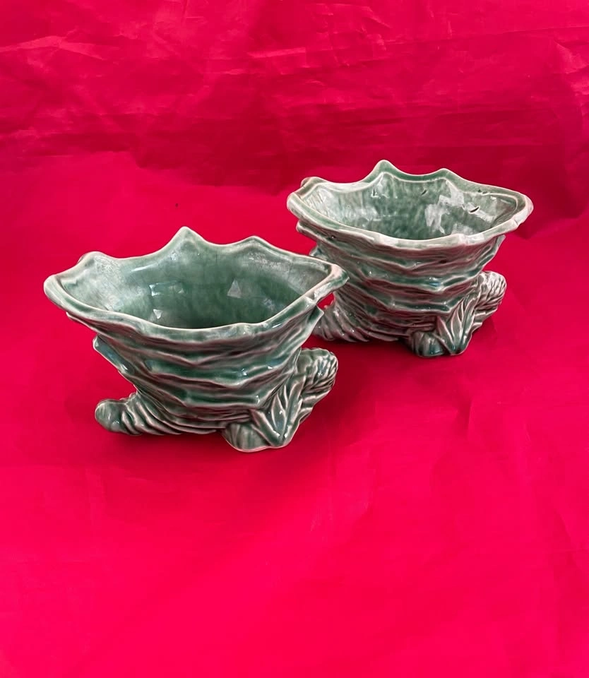 Vintage: McCoy Planter Cornucopia & Thistle Set - photo 4