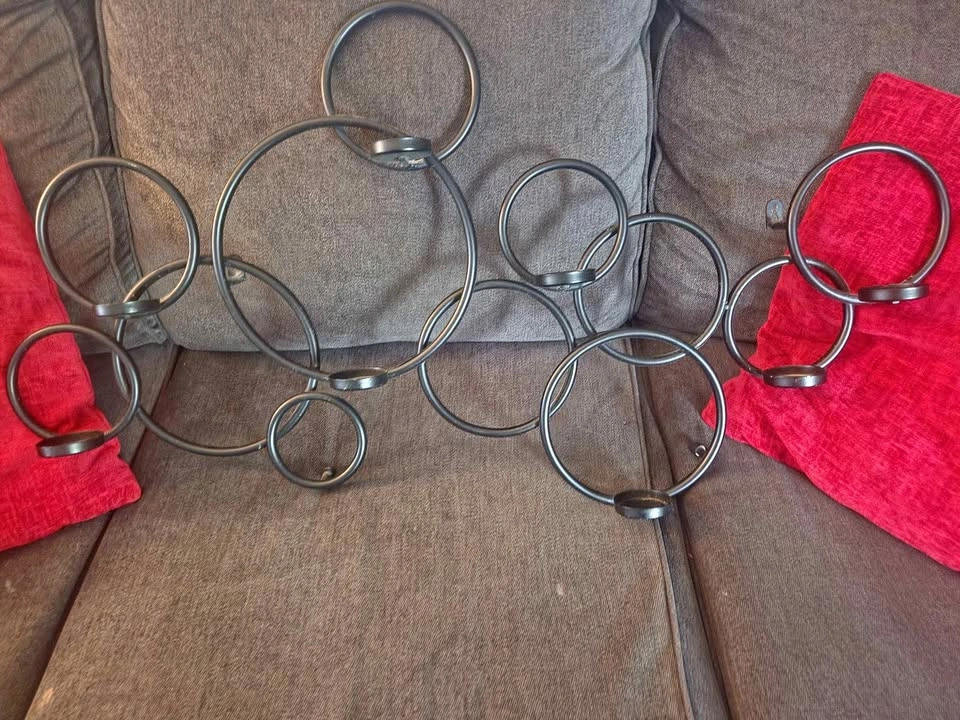 Modern Metal Circles Wall Candle Holder