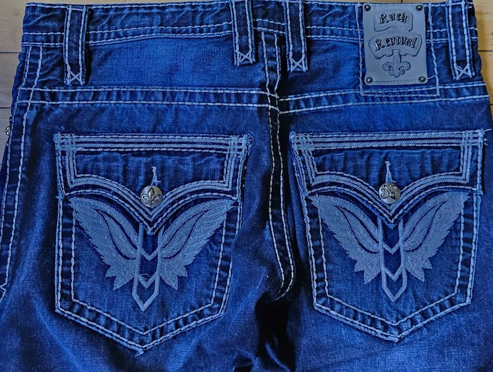 Men's Rock Revival "Calden Straight" Designer Jeans W32 - photo 3