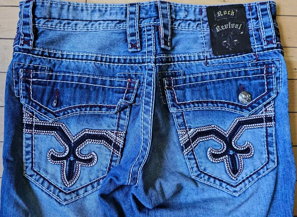 Men's Rock Revival "Duke Relaxed Straight" Jeans W32 - Made in U - photo 2