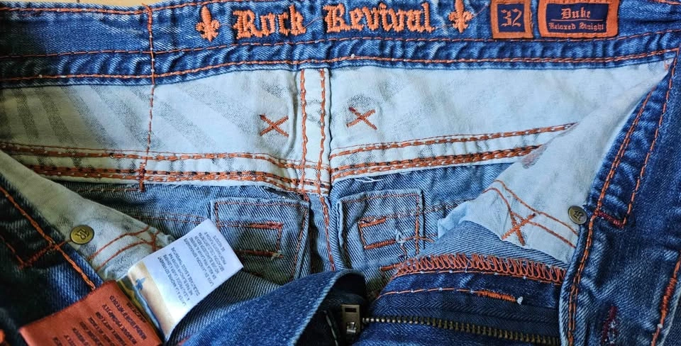 Men's Rock Revival "Duke Relaxed Straight" Jeans W32 - Made in U - photo 3