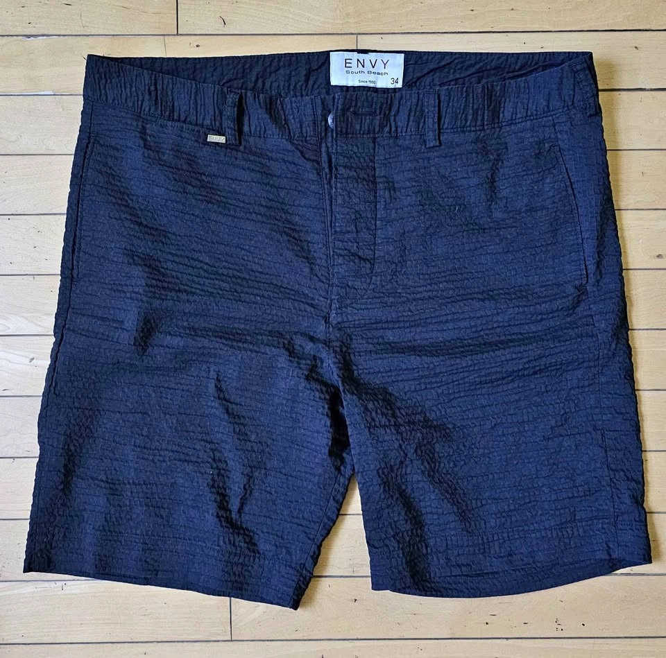 Men's ENVY South Beach Textured Shorts Size 34 - Navy/Black