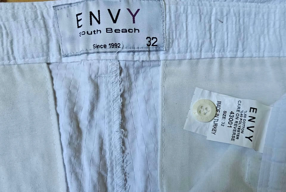 Men's ENVY South Beach White Seersucker Pants W32 - photo 3