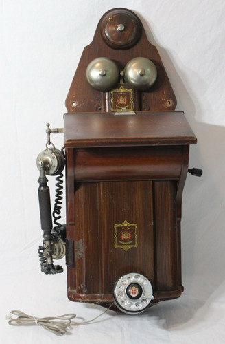 1920s Danish Mahogany Wall Telephone By Jydsk Telefon Aktieselsk