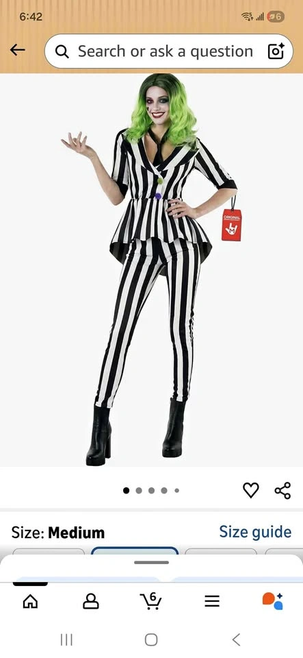 Leg Avenue Beetlejuice Costume Size Large No Wig