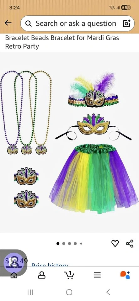 Bracelet Beads Bracelet for Mardi Gras Retro Party