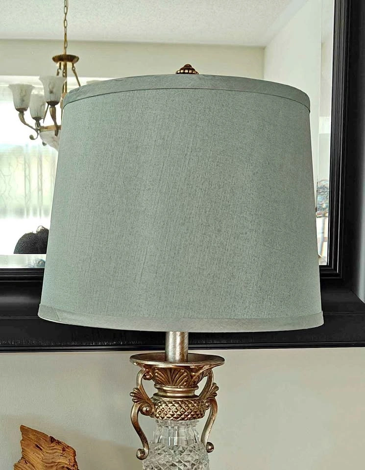 Fabric Drum Lampshades (Sage Green)