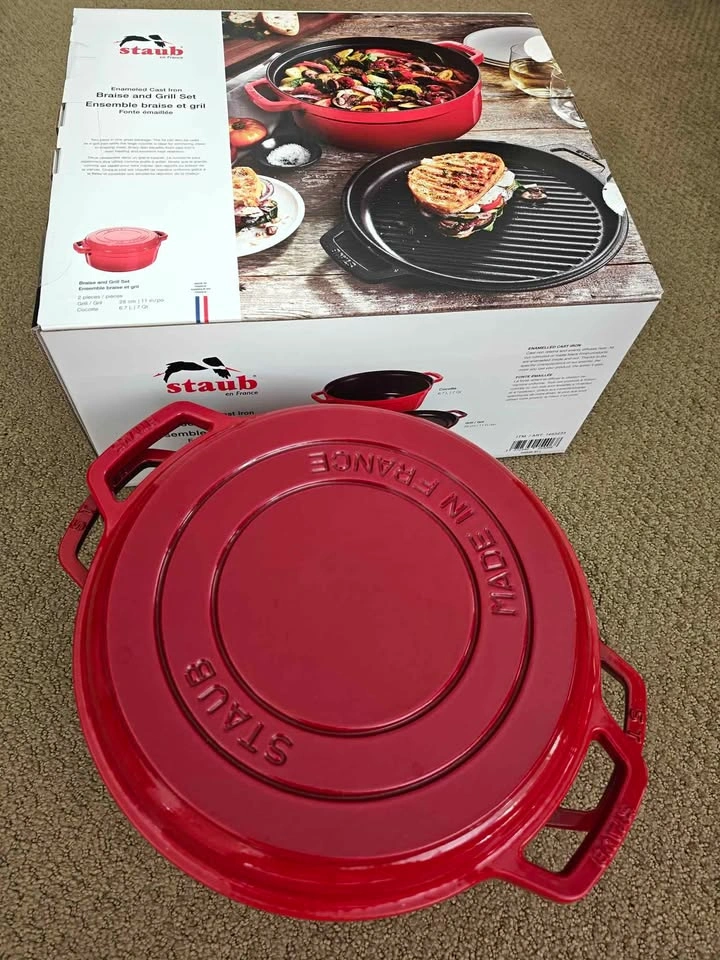 NEW Staub Cast Iron Braise and Grill Set - photo 2
