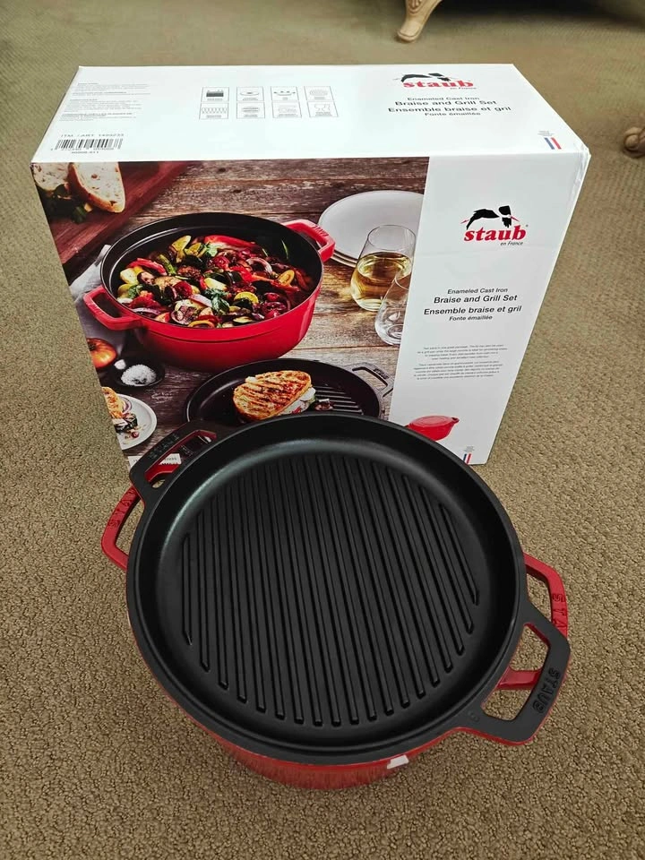 NEW Staub Cast Iron Braise and Grill Set - photo 3